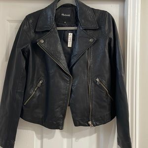 Madewell Black Leather Moto Jacket M